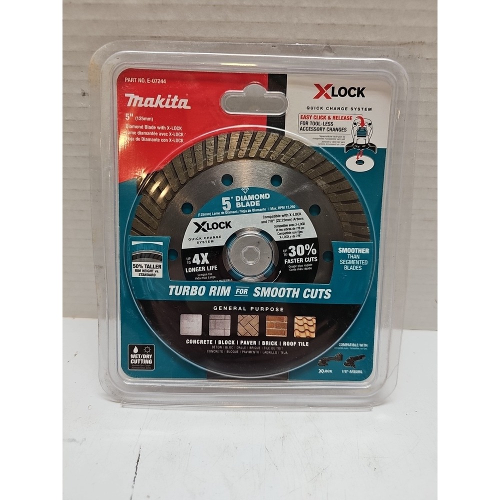 Makita E-07244 X-Lock 5" Diamond Blade GENERAL PURPOSE Cutting Wheel New-in-Pkg!